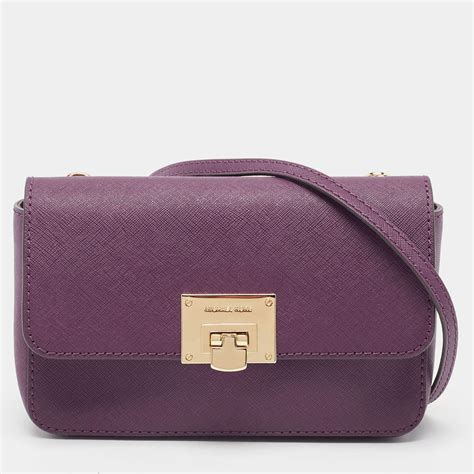 michael kors damson color|Michael Kors Tina Leather Clutch Crossbody and Detachable .